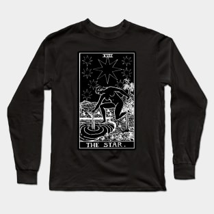 XVII. The Star Tarot Card | Obsidian and Pearl Long Sleeve T-Shirt